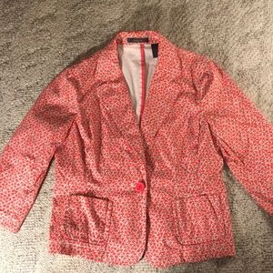 Liz Claiborne pinkish peach floral blazer sz 10